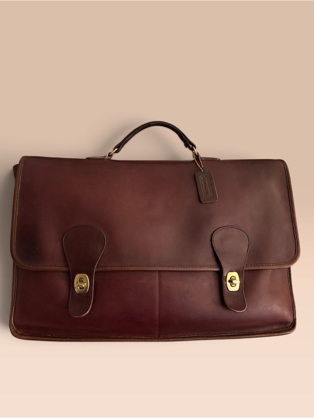 Burgundy Coach diplomat Briefcase